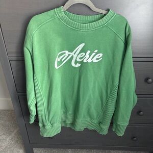 Aerie Vibrant Green Crew Neck Sweater